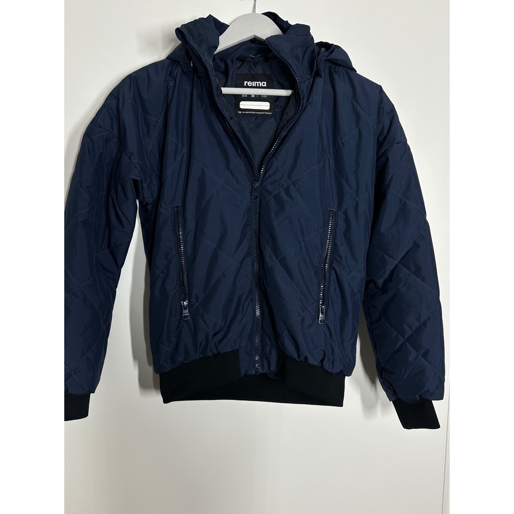 Reima Quilted Hooded Jacket Navy Blue Kids Size 146 US 12 EUC